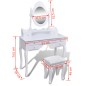 vidaXL Tocador con espejo y taburete 7 cajones blanco vidaXL Tocador con espejo y taburete 7 cajones blanco