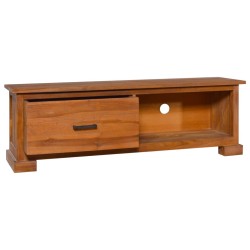 vidaXL Mueble para TV de madera de teca maciza 112x30x37 cm