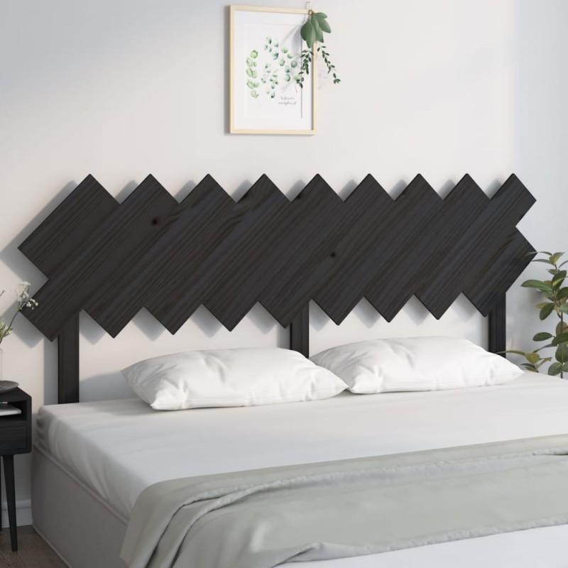 vidaXL Cabecero de cama madera maciza de pino negro 178x3x80,5 cm vidaXL Cabecero de cama madera maciza de pino negro 178x3x80,5 cm