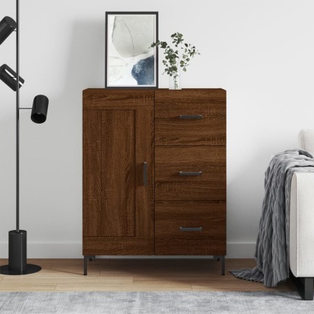 vidaXL Aparador de madera de ingeniería marrón roble 69,5x34x90 cm