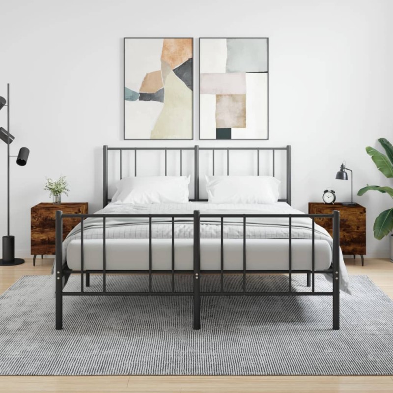 vidaXL Mesita noche 2 uds madera ingeniería roble ahumado 40x35x47,5cm vidaXL Mesita noche 2 uds madera ingeniería roble ahumado 40x35x47,5cm