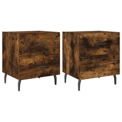 vidaXL Mesita noche 2 uds madera ingeniería roble ahumado 40x35x47,5cm