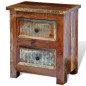 vidaXL Mesita de noche con 2 cajones de madera maciza reciclada vidaXL Mesita de noche con 2 cajones de madera maciza reciclada