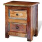 vidaXL Mesita de noche con 2 cajones de madera maciza reciclada vidaXL Mesita de noche con 2 cajones de madera maciza reciclada