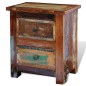 vidaXL Mesita de noche con 2 cajones de madera maciza reciclada vidaXL Mesita de noche con 2 cajones de madera maciza reciclada