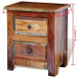 vidaXL Mesita de noche con 2 cajones de madera maciza reciclada vidaXL Mesita de noche con 2 cajones de madera maciza reciclada