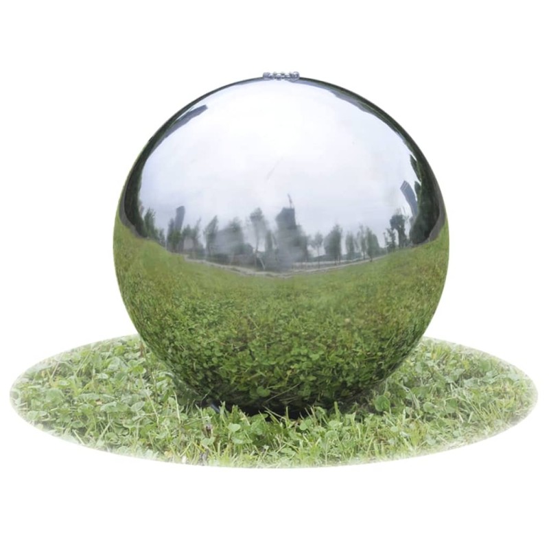 vidaXL Fuente cascada esfera con LEDs de jardín acero inoxidable 30 cm vidaXL Fuente cascada esfera con LEDs de jardín acero inoxidable 30 cm