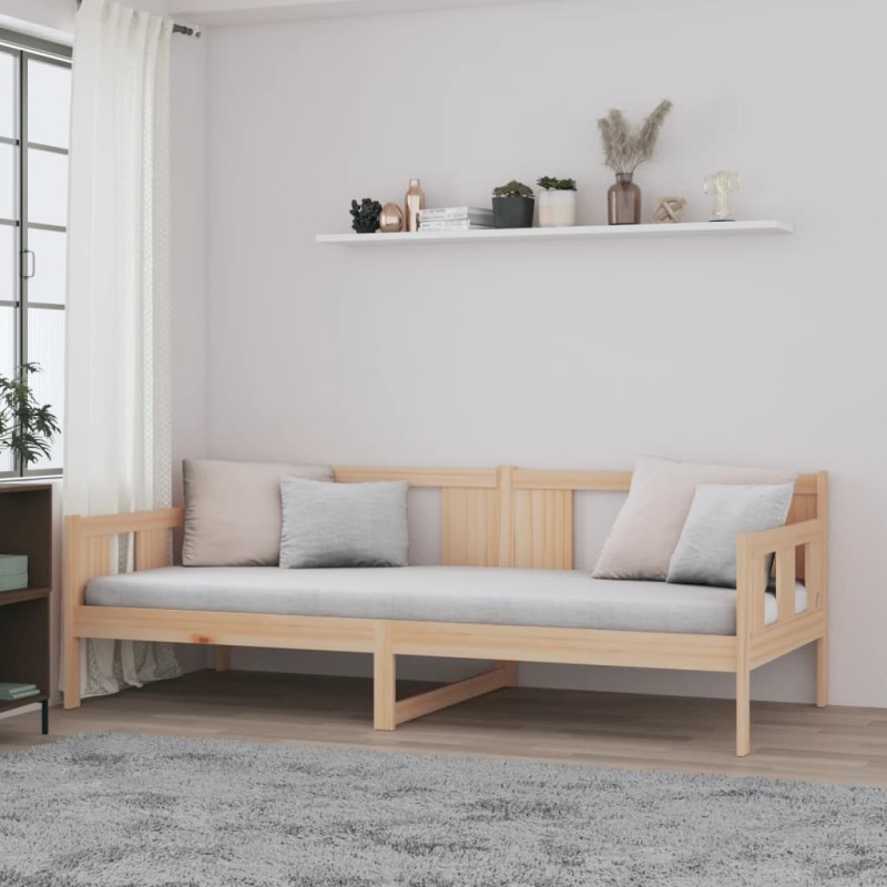 vidaXL Sofá cama de madera maciza de pino 90x200 cm vidaXL Sofá cama de madera maciza de pino 90x200 cm