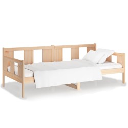 vidaXL Sofá cama de madera maciza de pino 90x200 cm