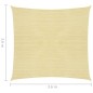 vidaXL Toldo de vela cuadrado 3,6x3,6 m HDPE beige