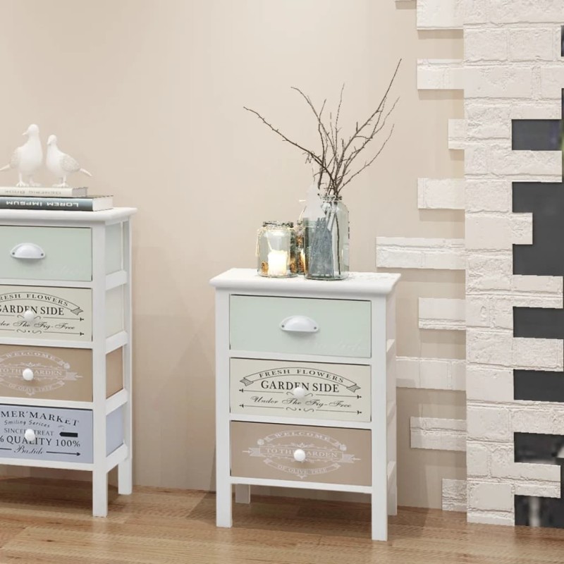 vidaXL Mueble de almacenaje estilo francés con 3 cajones madera vidaXL Mueble de almacenaje estilo francés con 3 cajones madera