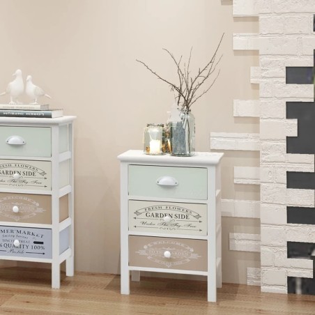vidaXL Mueble de almacenaje estilo francés con 3 cajones madera 