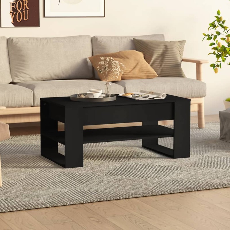 vidaXL Mesa de centro madera contrachapada negro 102x55x45 cm vidaXL Mesa de centro madera contrachapada negro 102x55x45 cm