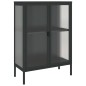 vidaXL Aparador alto vidrio y acero negro 75x35x105 cm vidaXL Aparador alto vidrio y acero negro 75x35x105 cm