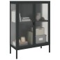 vidaXL Aparador alto vidrio y acero negro 75x35x105 cm vidaXL Aparador alto vidrio y acero negro 75x35x105 cm