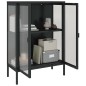 vidaXL Aparador alto vidrio y acero negro 75x35x105 cm vidaXL Aparador alto vidrio y acero negro 75x35x105 cm