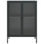vidaXL Aparador alto vidrio y acero negro 75x35x105 cm vidaXL Aparador alto vidrio y acero negro 75x35x105 cm