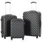 vidaXL Juego de maletas rígidas con ruedas trolley 3 piezas negro ABS vidaXL Juego de maletas rígidas con ruedas trolley 3 piezas negro ABS