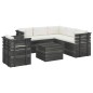 vidaXL Muebles de palets de jardín 7 piezas cojines madera maciza pino
