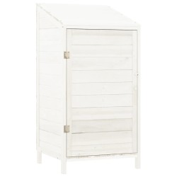 vidaXL Cobertizo de jardín madera de abeto maciza blanco 55x52x112 cm