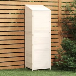 vidaXL Cobertizo de jardín madera maciza de abeto blanco 55x52x174,5cm
