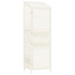 vidaXL Cobertizo de jardín madera maciza de abeto blanco 55x52x174,5cm