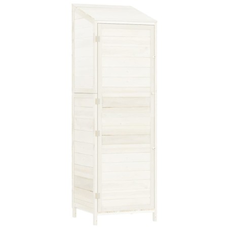 vidaXL Cobertizo de jardín madera maciza de abeto blanco 55x52x174,5cm