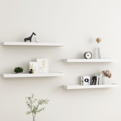 vidaXL Estantes de pared Loggia 4 uds roble y blanco MDF 80x15x4 cm