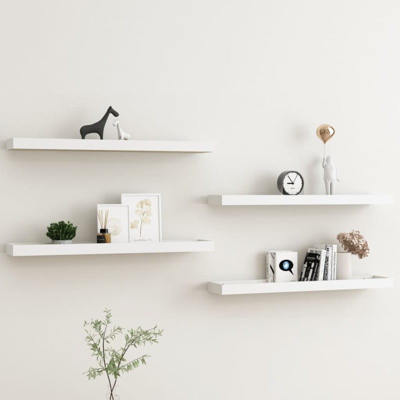 vidaXL Estantes de pared Loggia 4 uds roble y blanco MDF 80x15x4 cm vidaXL Estantes de pared Loggia 4 uds roble y blanco MDF 80x15x4 cm