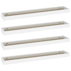 vidaXL Estantes de pared Loggia 4 uds roble y blanco MDF 80x15x4 cm