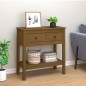 vidaXL Mesa consola de madera maciza de pino marrón miel 75x35x75 cm vidaXL Mesa consola de madera maciza de pino marrón miel 75x35x75 cm