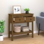 vidaXL Mesa consola de madera maciza de pino marrón miel 75x35x75 cm vidaXL Mesa consola de madera maciza de pino marrón miel 75x35x75 cm