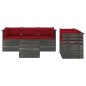 vidaXL Muebles de palets de jardín 6 piezas cojines madera maciza pino vidaXL Muebles de palets de jardín 6 piezas cojines madera maciza pino