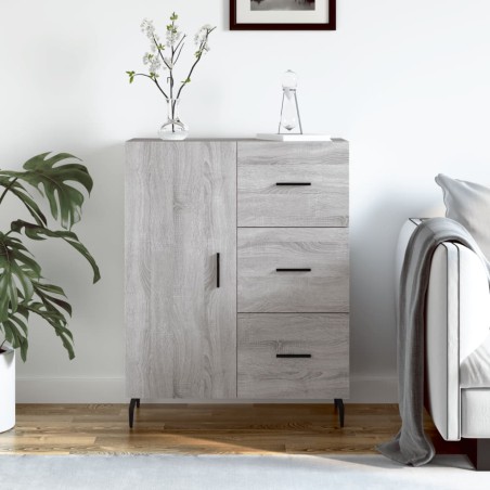 vidaXL Aparador de madera de ingeniería gris Sonoma 69,5x34x90 cm