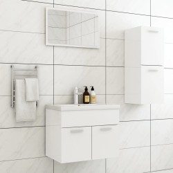 vidaXL Juego de muebles de baño madera de ingeniería blanco brillo