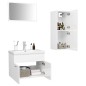 vidaXL Juego de muebles de baño madera de ingeniería blanco brillo