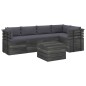 vidaXL Muebles de palets para jardín 6 pzas cojines madera maciza pino vidaXL Muebles de palets para jardín 6 pzas cojines madera maciza pino
