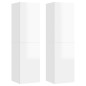 vidaXL Mueble TV 2 uds contrachapada blanco brillante 30,5x30x110 cm vidaXL Mueble TV 2 uds contrachapada blanco brillante 30,5x30x110 cm