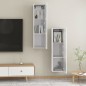 vidaXL Mueble TV 2 uds contrachapada blanco brillante 30,5x30x110 cm vidaXL Mueble TV 2 uds contrachapada blanco brillante 30,5x30x110 cm