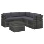 vidaXL Muebles de palets para jardín 6 pzas cojines madera maciza pino vidaXL Muebles de palets para jardín 6 pzas cojines madera maciza pino
