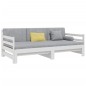 vidaXL Sofá cama extraíble madera maciza de pino blanco 2x(90x190) cm
