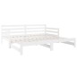 vidaXL Sofá cama extraíble madera maciza de pino blanco 2x(90x190) cm