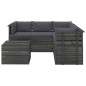 vidaXL Muebles de palets para jardín 6 pzas cojines madera maciza pino vidaXL Muebles de palets para jardín 6 pzas cojines madera maciza pino