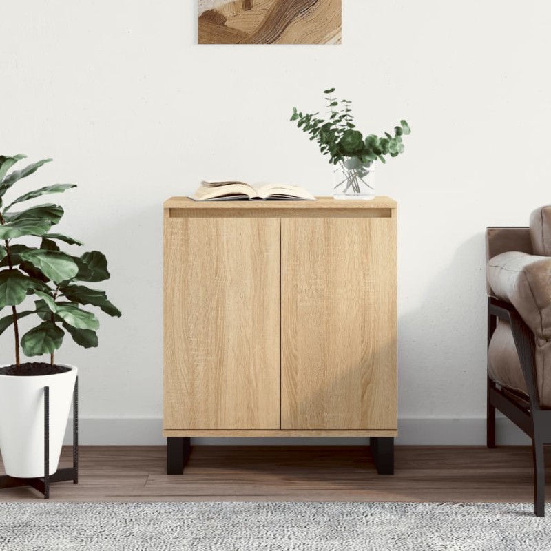 vidaXL Aparador de madera contrachapada roble Sonoma 60x35x70 cm vidaXL Aparador de madera contrachapada roble Sonoma 60x35x70 cm
