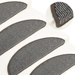 vidaXL Alfombras de peldaños de escalera 15 uds gris 56x17x3 cm