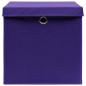 vidaXL Cajas de almacenaje con tapas 10 uds morado 28x28x28 cm