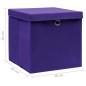 vidaXL Cajas de almacenaje con tapas 10 uds morado 28x28x28 cm