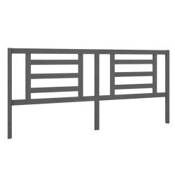 vidaXL Cabecero de cama madera maciza de pino gris 206x4x100 cm