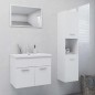 vidaXL Juego de muebles de baño madera de ingeniería blanco brillo vidaXL Juego de muebles de baño madera de ingeniería blanco brillo