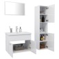 vidaXL Juego de muebles de baño madera de ingeniería blanco brillo vidaXL Juego de muebles de baño madera de ingeniería blanco brillo